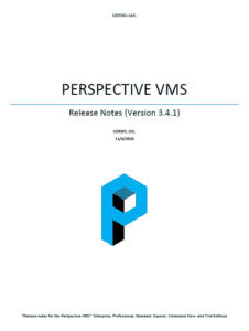 Release Notes for Perspective VMS® v3.4.1