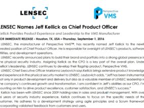 LENSEC Names Jeff Kellick as Chief Product Officer