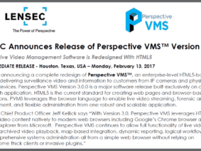 LENSEC Announces Release of Perspective VMS® v3.0.0