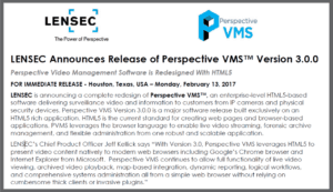 LENSEC Announces PVMS v3.0 Release