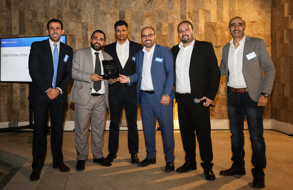 LENSEC team winning the Dell OEM Partner of the Year in Saudi Arabia for 2019