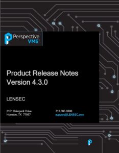 Perspective VMS® Product Release Notes v4.3.0